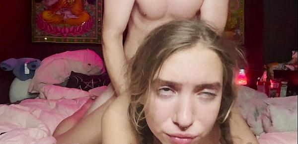  Teen gets rough 69 throatfuck and her brains fucked out Bailey Base